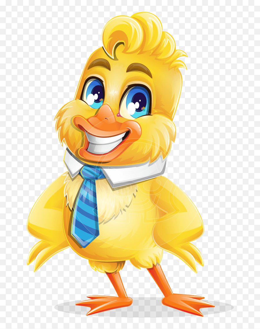 Yellow Duck Cartoon Vector Character Vector Cartoon Character Graphicmama - Cartoon Emoji,Peaceful Smiley Face Clip Art Emotions