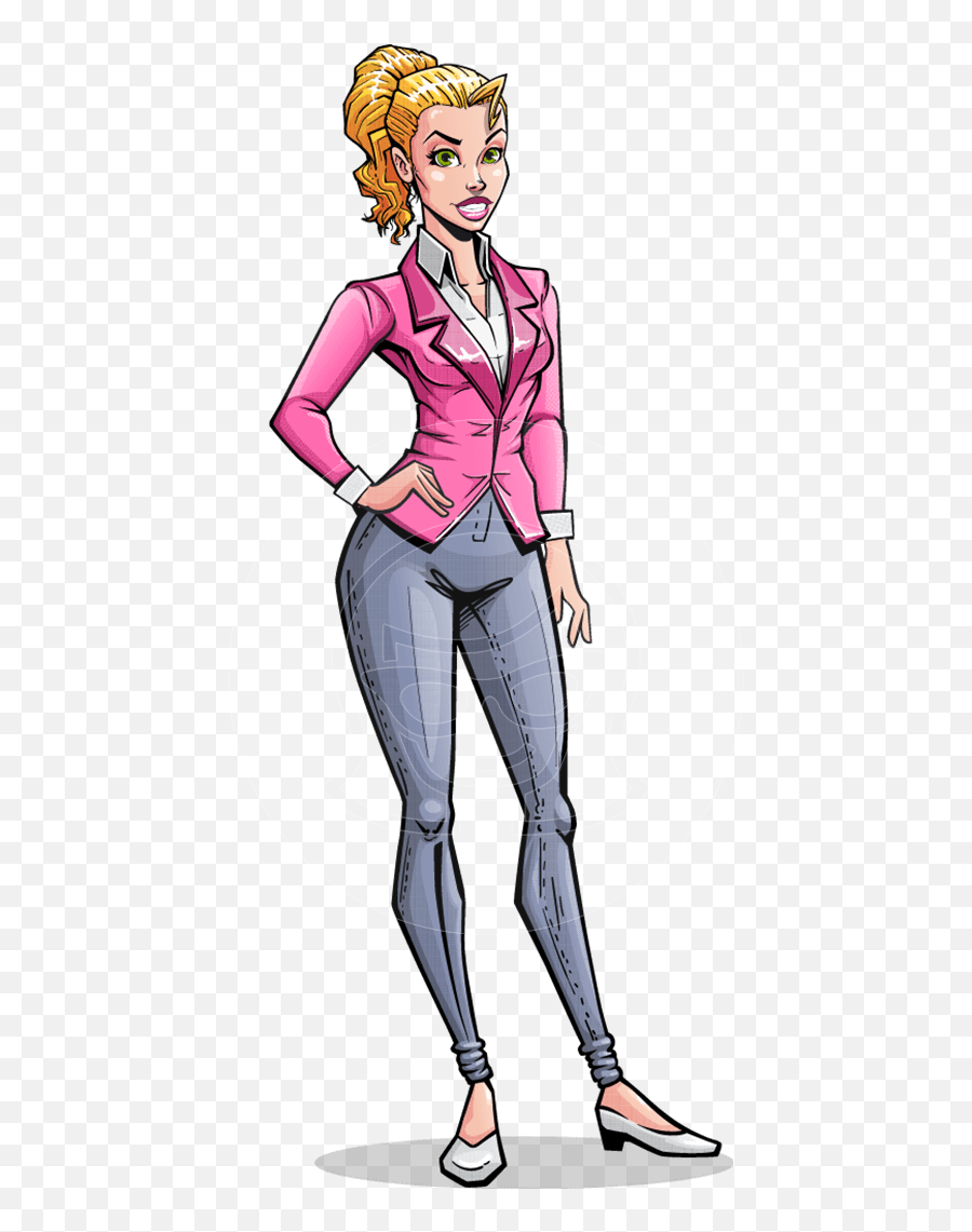 Pop Art Business Woman Cartoon Vector - Business Woman Art Poses Emoji,Pop Art Emotions