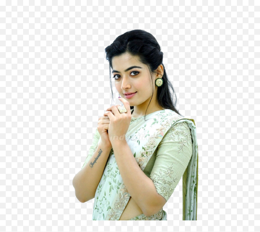 Rashmika Mandanna Girl Png In Saree - Rashmika Mandanna Image Png Emoji,Saree Emoji
