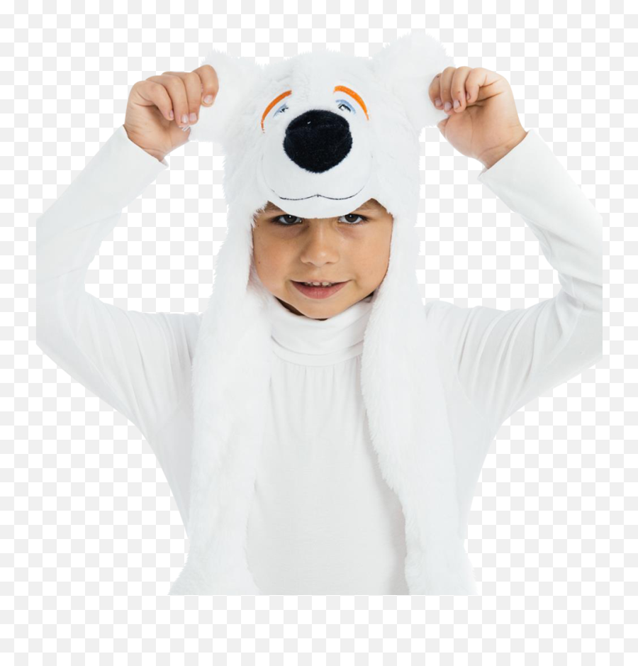 White Polar Bear Plush Headpiece Kids Costume Archieu0027s Emoji,Emotions Bear Mattel Belinda