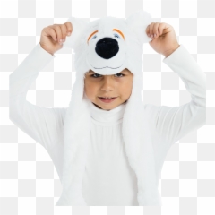 White Polar Bear Plush Headpiece Kids Costume Archieu0027s Emoji,Emotions Bear Mattel Belinda