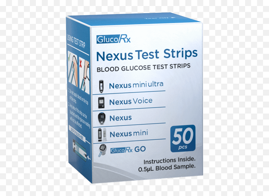 Glucorx Nexus Glucose Test Strips - 1 X 50 Gluco Rx Test Strip Emoji,Nexus Emojis