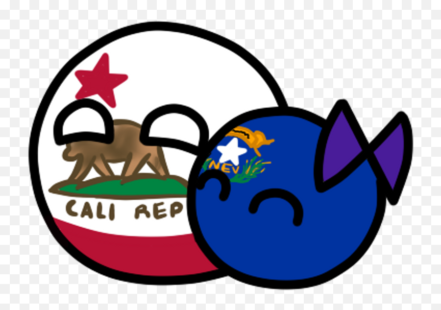 Californiaball Sticker - Nevada Polandball Clipart Full California Stateball Emoji,Emoji Keychain Brandy Melville