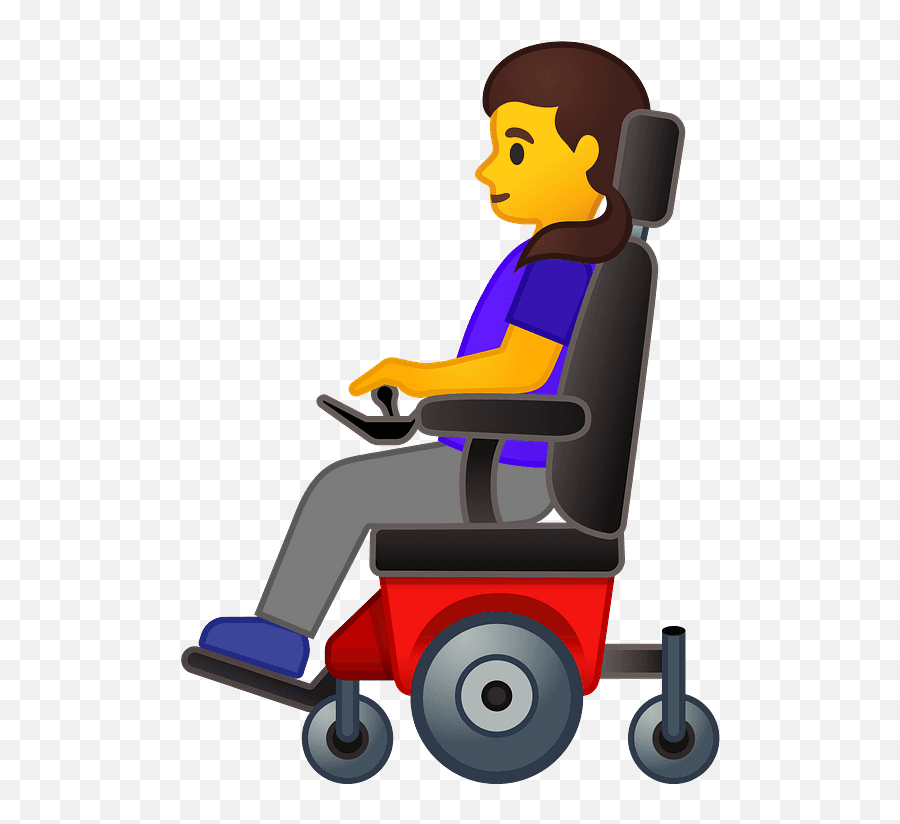 Woman In Motorized Wheelchair Emoji - Wheelchair Emoji,Wheelchair Emoji
