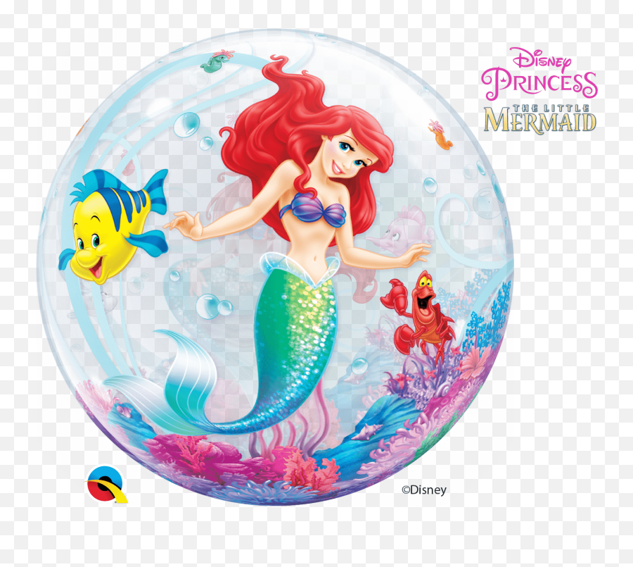 Disney The Little Mermaid 22u2033 Bubble Balloon - Balão Bubble Pequena Sereia Emoji,Facebook Mermaid Emoji