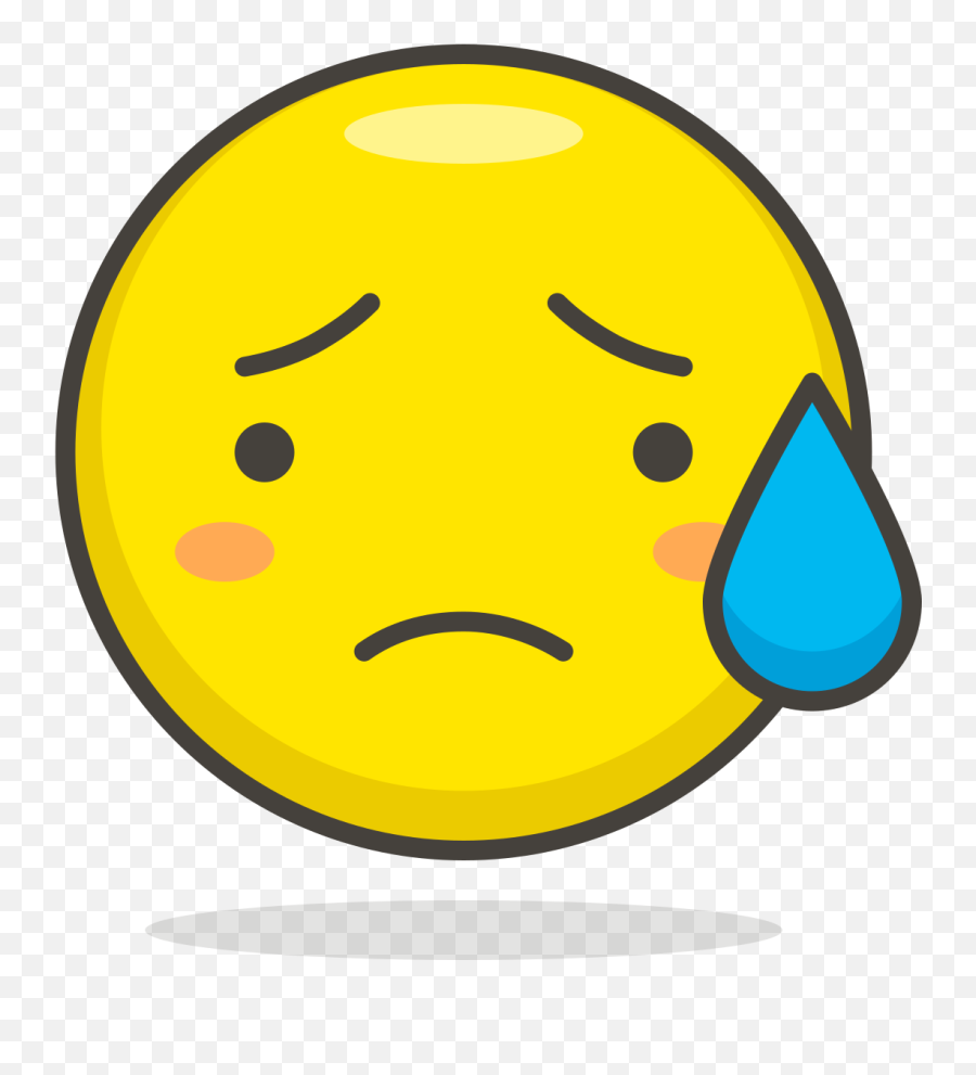 Sad But Relieved Face Emoji Clipart - Emoji Sad Face Clipart,Sad Face Emoji
