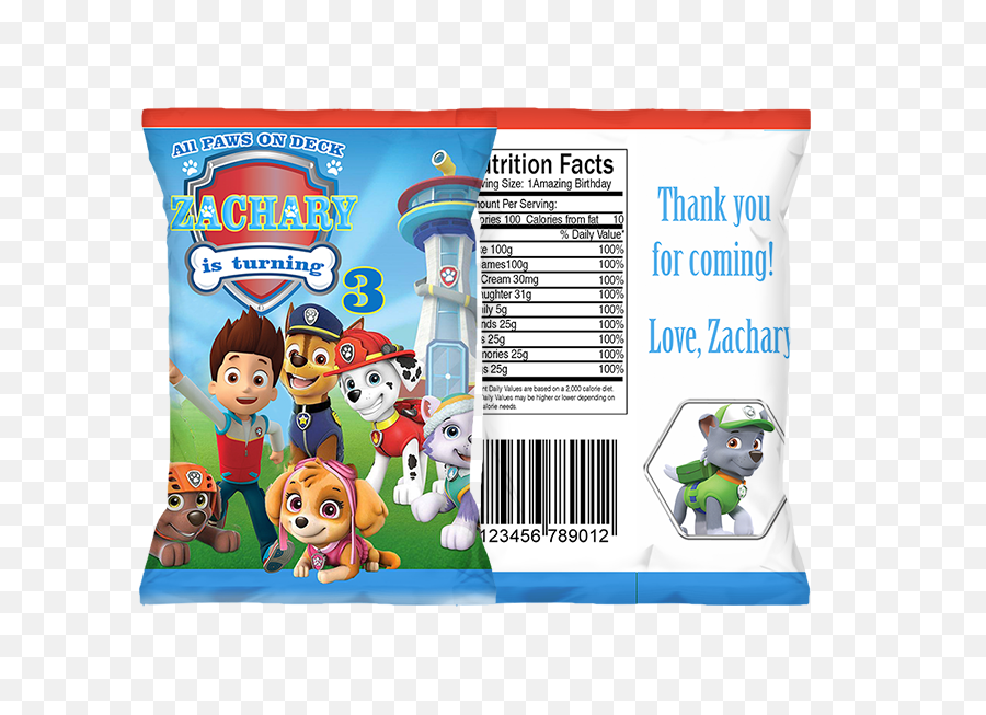 Personalized Paw Patrol Chip Bags Paw - Party Chip Bag Cover Emoji,Bag Of Chips Emoji