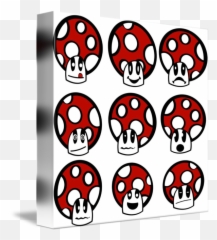 Mushroom Emoticons - Dot Emoji,How To Make Emoji Wall Art
