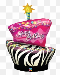 Mylar Happy Birthday Zebra Print - Happy Birthday To You Aarushi Emoji,Poodle Happy Birthday Emoticon