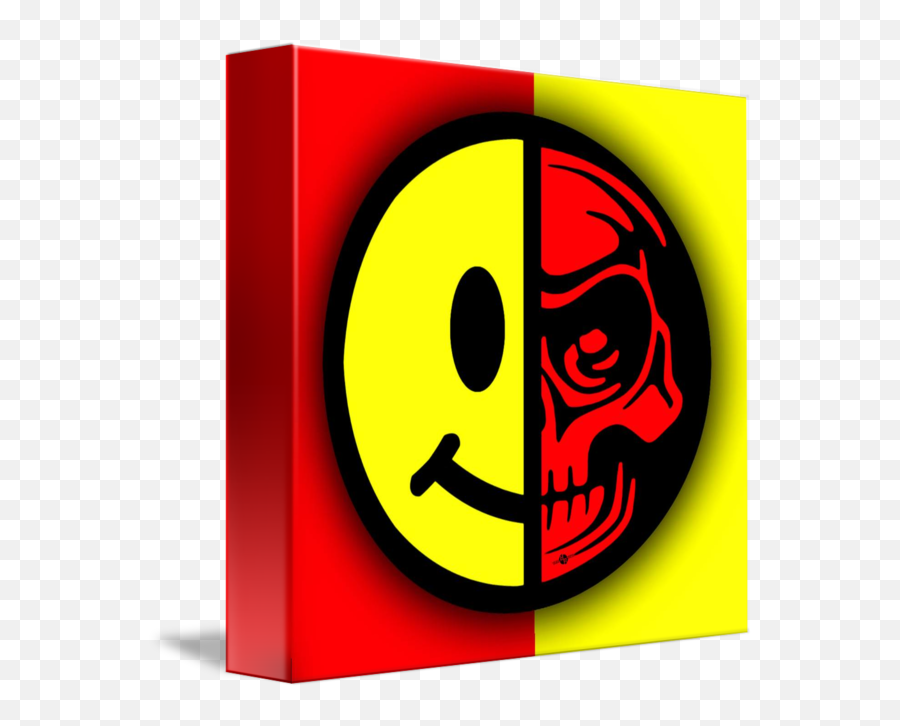 Smiley Face Skull Yellow Red Shadow - Smiley Face Red And Yellow Emoji,Smile Emoticon Icon Png Circle With Shadow