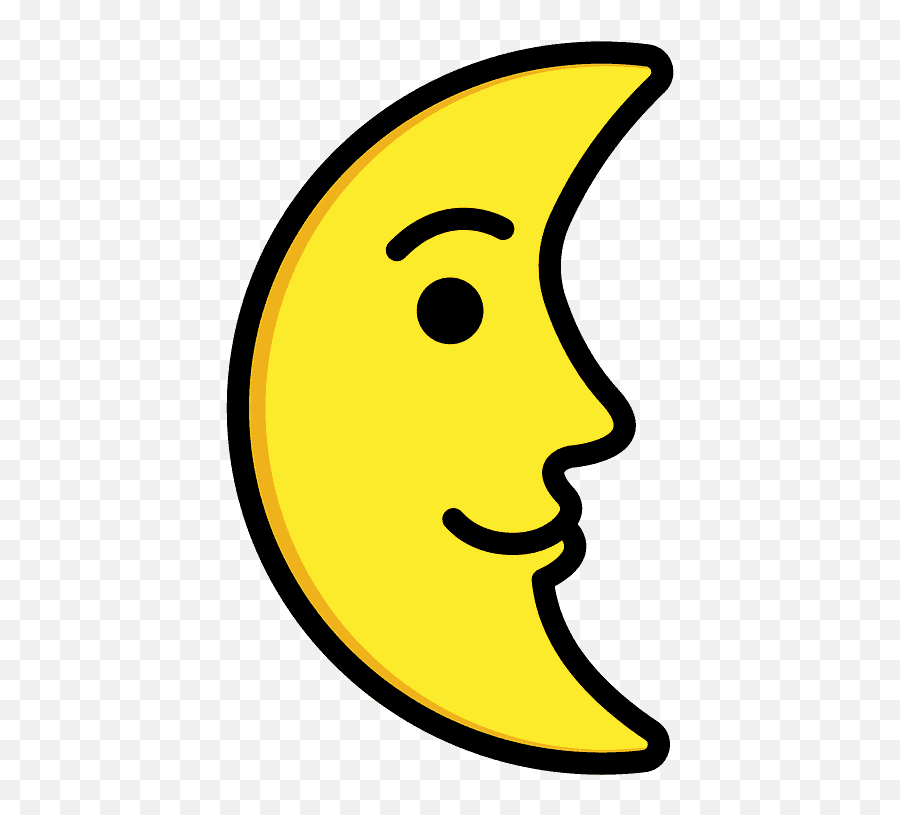 Last Quarter Moon With Face - Happy Emoji,Crescent Emoji