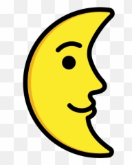 Last Quarter Moon With Face - Happy Emoji,Crescent Emoji