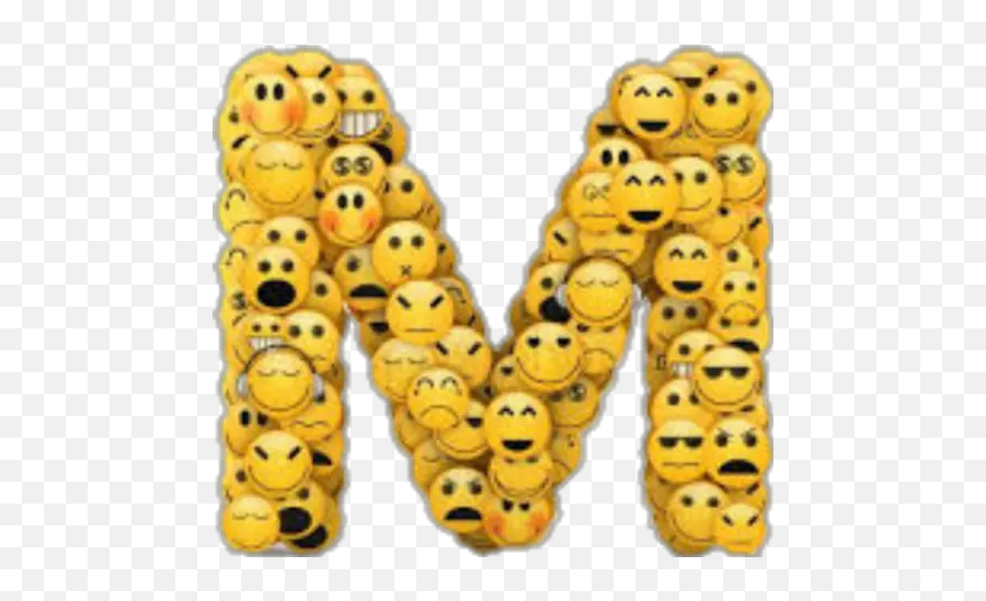 Emojis Alphabet Stickers For Whatsapp - Letra M Con Emojis,Cat Emoticon Letters