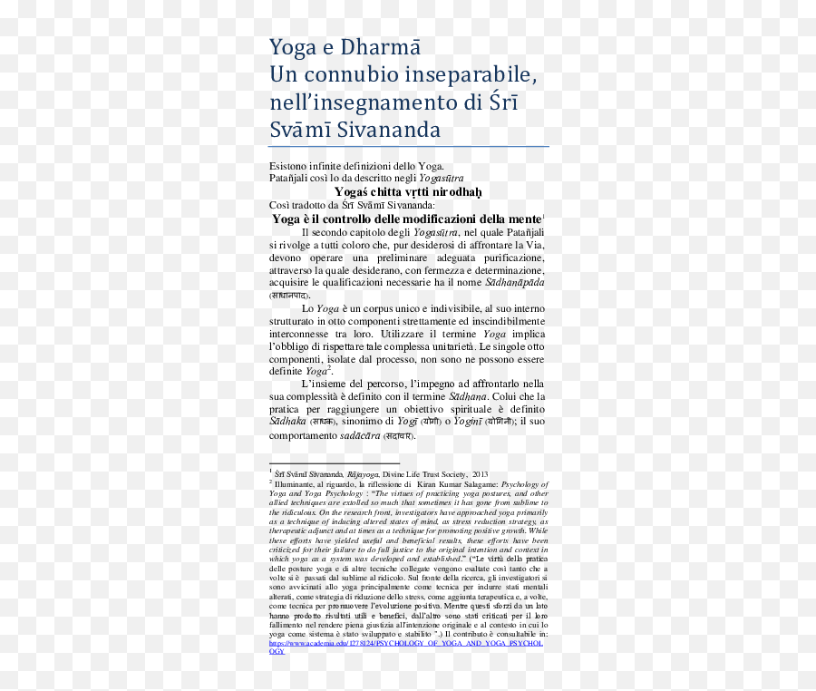 Yoga E Dharm Un Connubio Inseparabile - Document Emoji,Measurements Of Expressed Emotion-kannappa Shetty