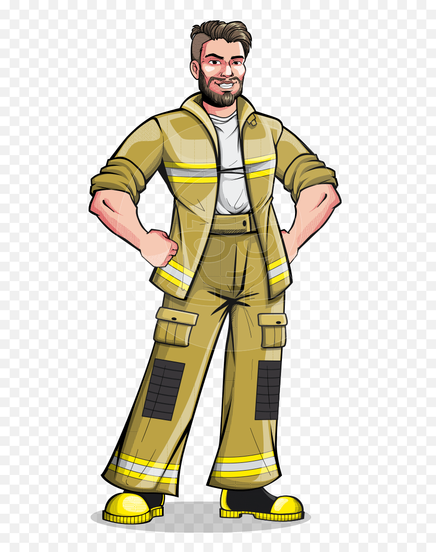 Comics Style Firefighter Cartoon Character Graphicmama Emoji,Exclamation Point Comic Emotion