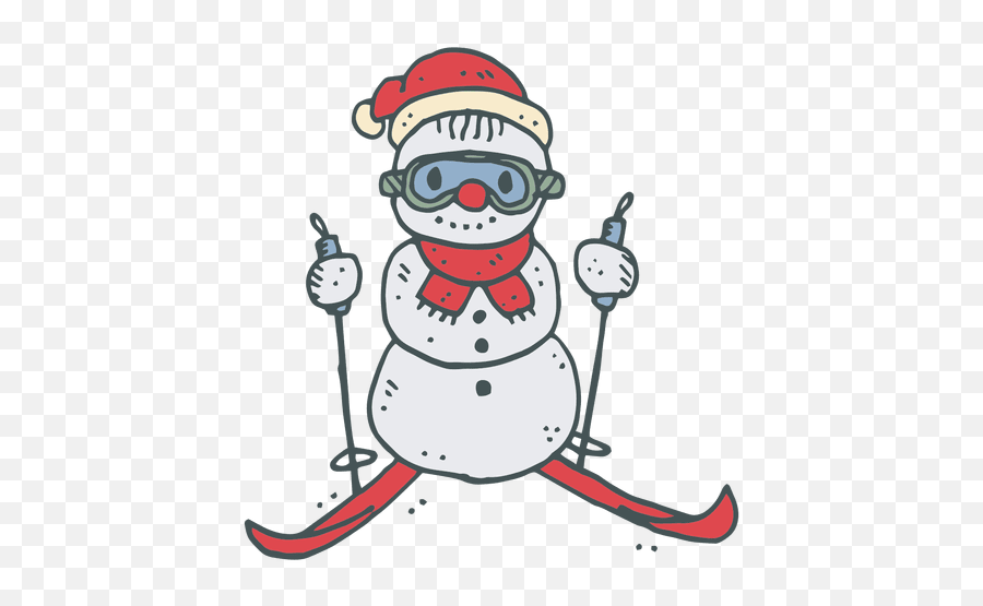 Ski Snowman Hand Drawn Cartoon Icon 22 Transparent Png U0026 Svg Emoji,Ski Transparent Emoticon