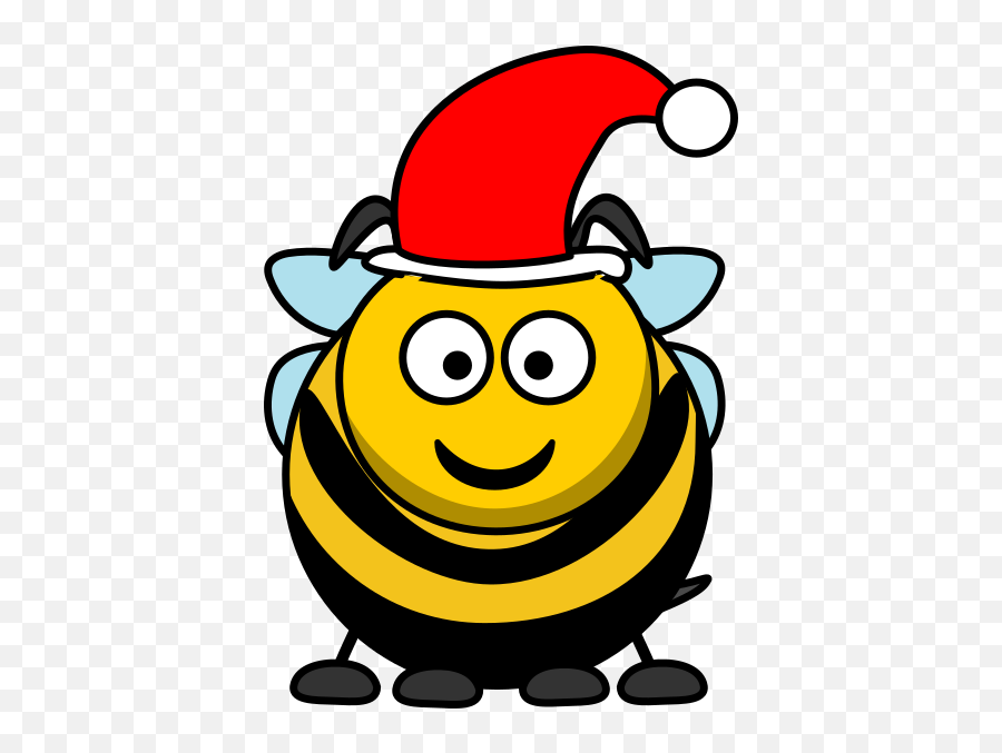 Christmas Bee Clip Art At Clkercom - Vector Clip Art Online Emoji,Santa Hat Emoticon