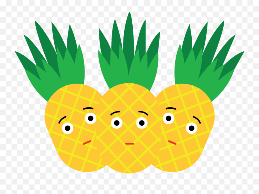 Kawaii Fruits Illutration - Fresh Emoji,Pineapple Emoji Pillow
