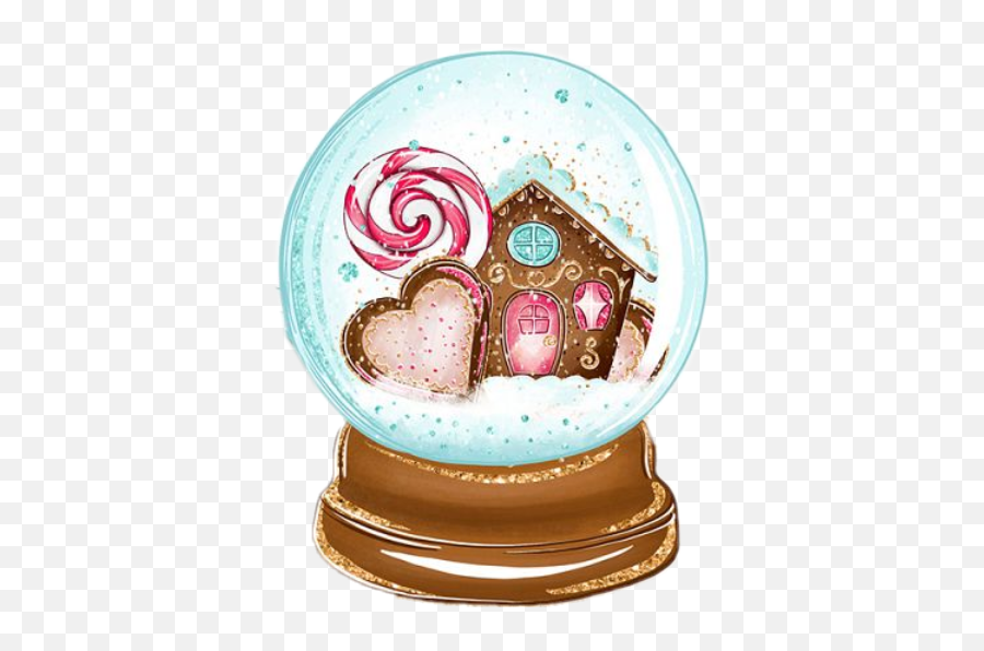 Christmas Snowglobe Snow Globe Sticker - Girly Emoji,Snow Globe And Cookie Emoji