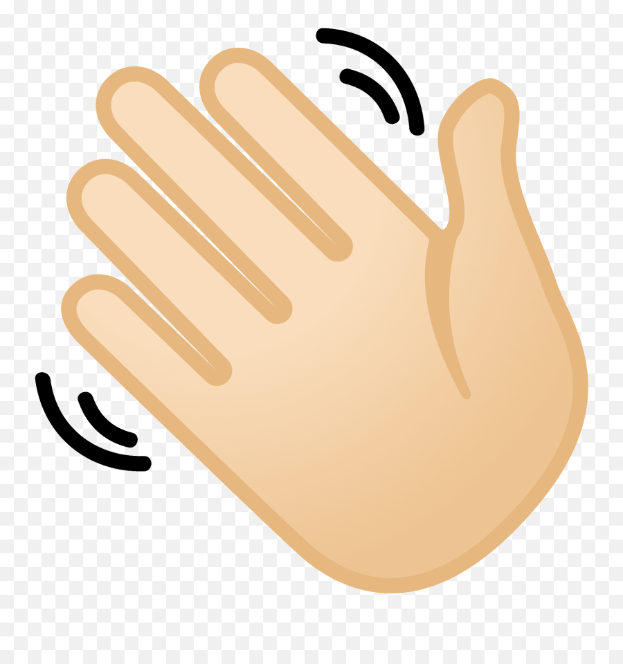 Waving Hand Light Skin Tone Icon - Waving Hand Clip Art Emoji,Light Skin Emoji