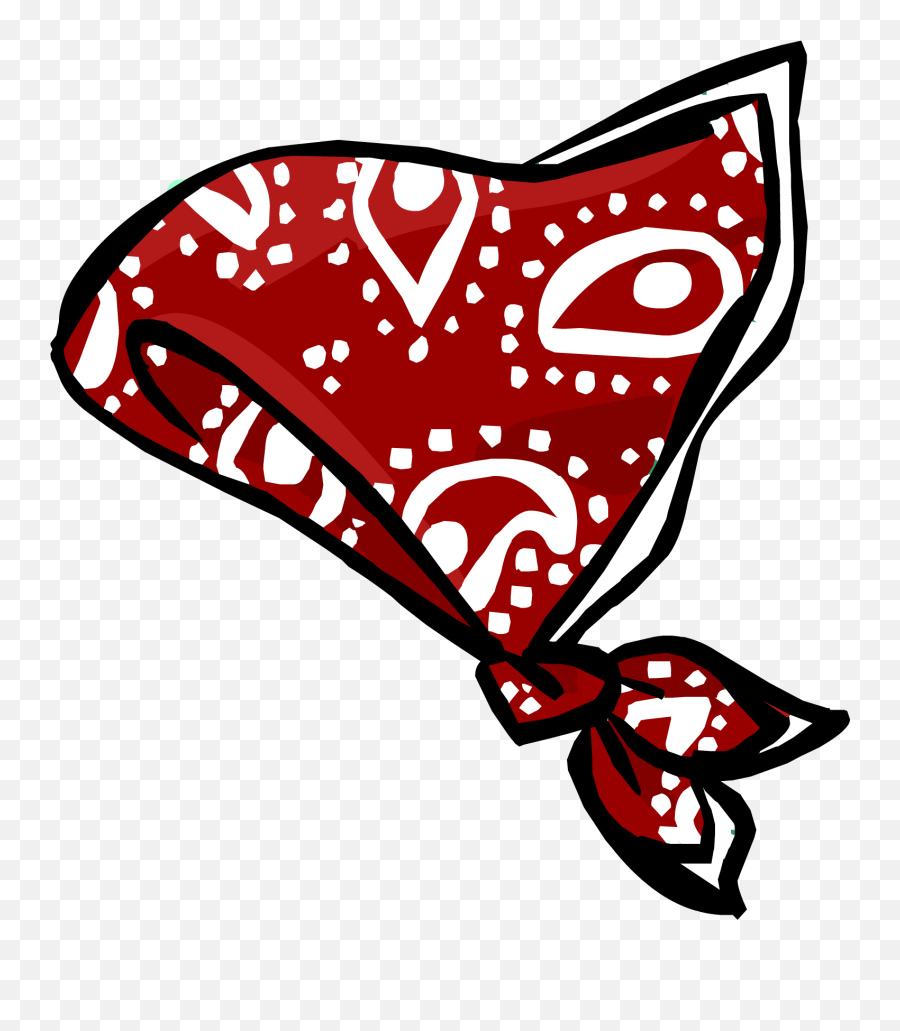 Red Paisley Bandanna Club Penguin Wiki Fandom - Bandana Drawing Emoji,Emoji With Bandana