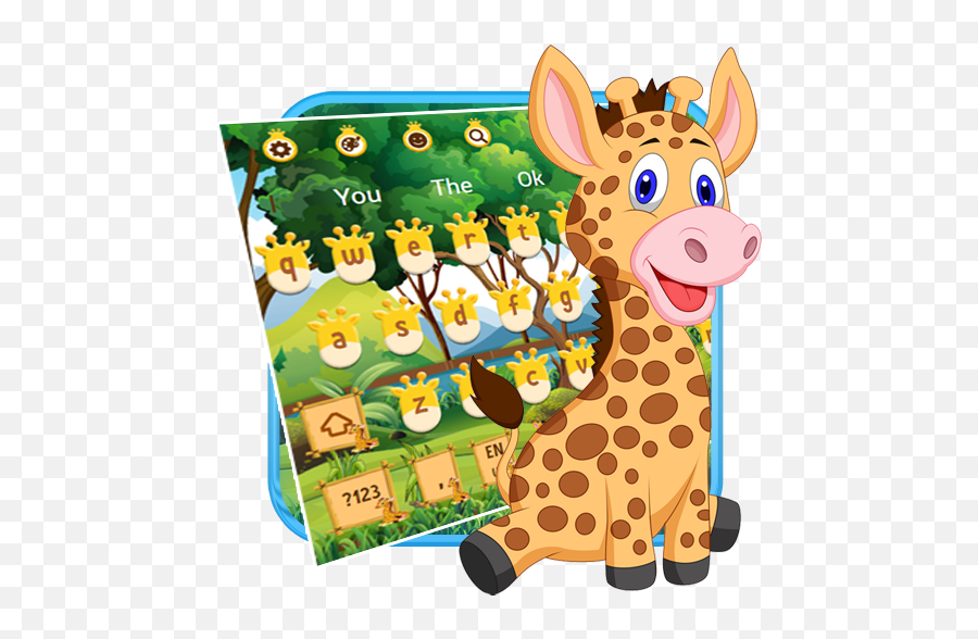 Baby Giraffe Keyboard Theme - Animal Figure Emoji,Giraffe Emoji