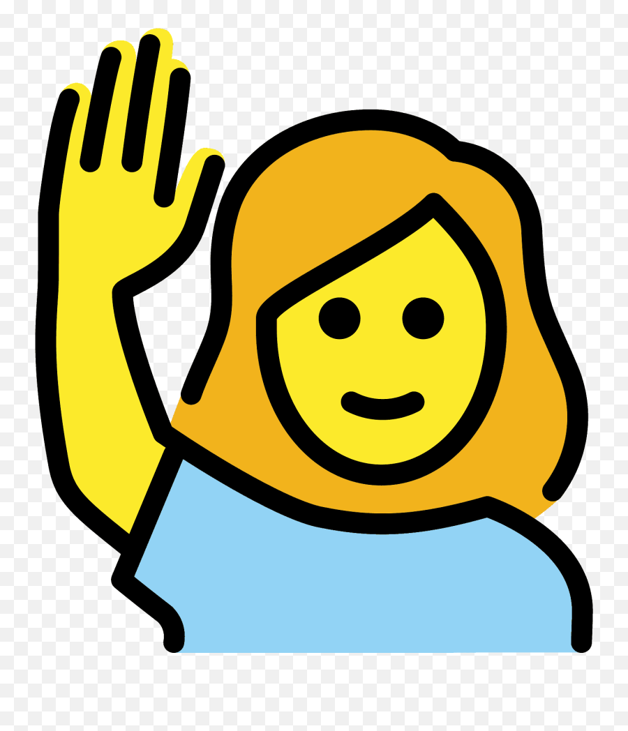 Woman Raising Hand Emoji Clipart - Hawaii Volcanoes National Park,Hand Gesture Emoticon