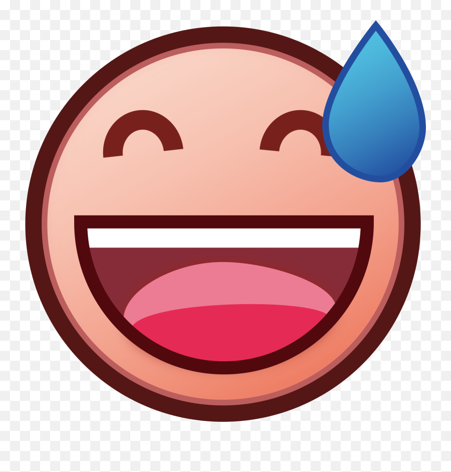 Grinning Face With Sweat Emoji Clipart Free Download - Emoji,Raised Arms Emoji