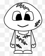 Zombie Stitches Big Eyes Cartoon - Cartoon Stitches Emoji,Shifty Eyes Emoticon