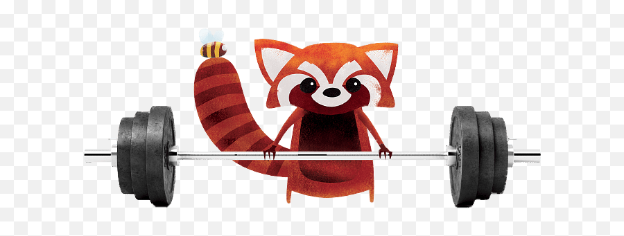 Nat Red Panda Lifting Weights - Barbell Emoji,Red Panda Emojis For Facebook