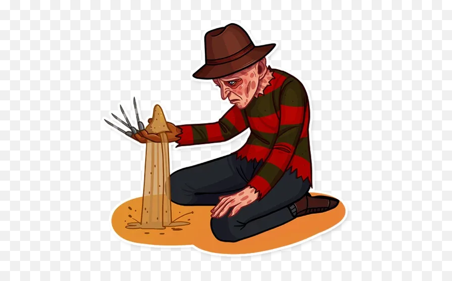 Freddy Krueger Stickers For Whatsapp - Sitting Emoji,Freddy Krueger Emoji