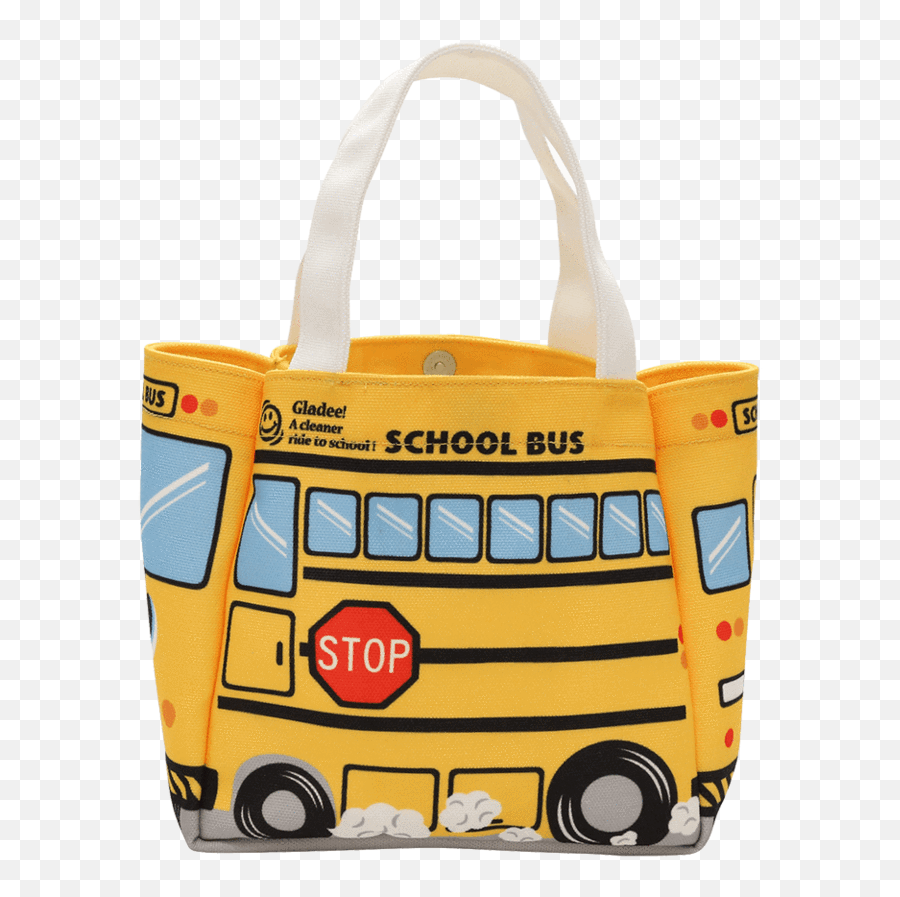 Canvas Mini Tote Bag School Bus Polyester U2013 Gladee Emoji,What Do School Bus Emojis Look Like