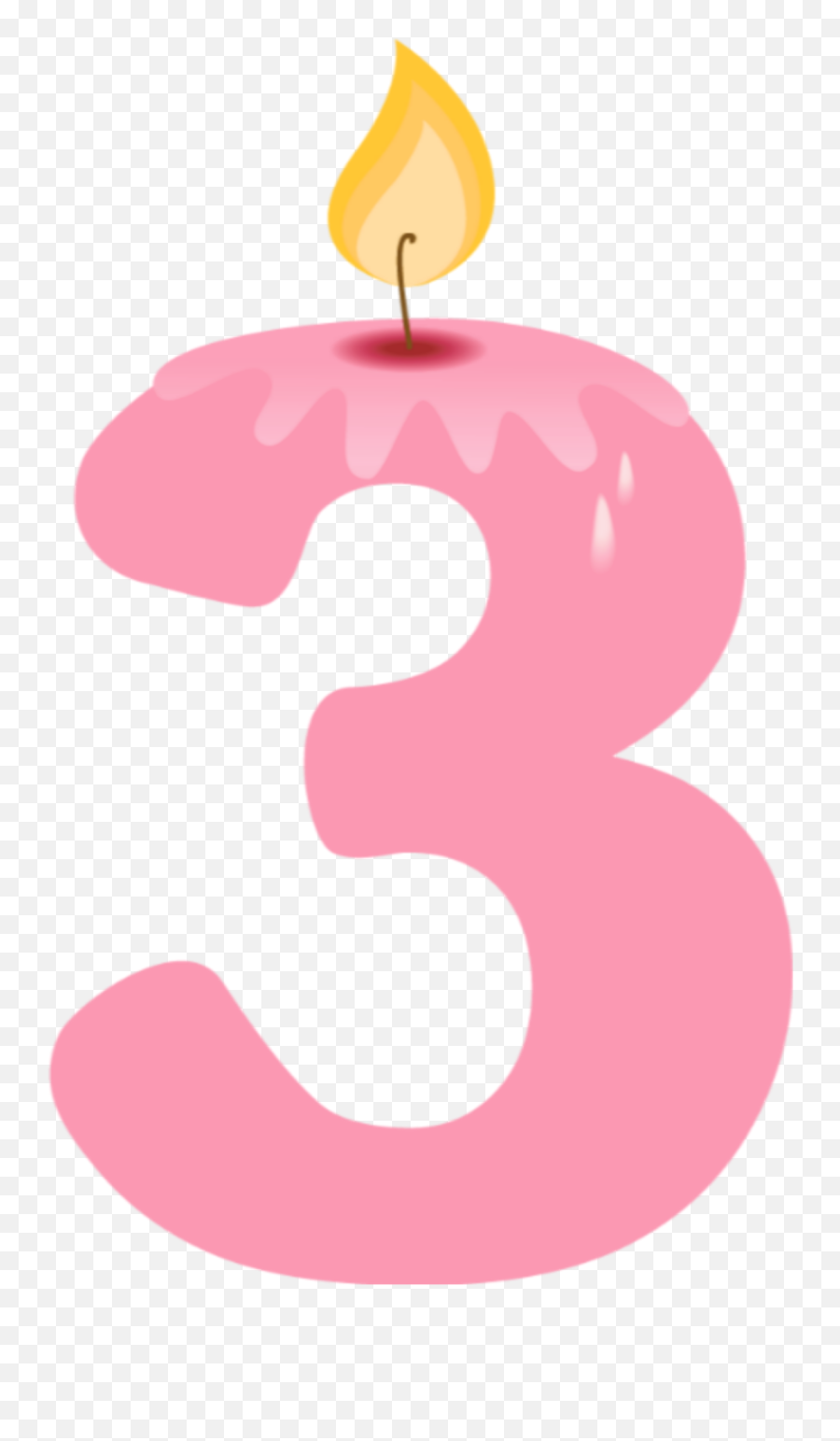 Ftestickers Candle Birthday 3 Pink - Event Emoji,Birthday Candle Emoji