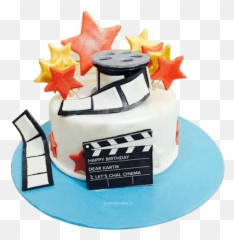 Pictures On Movie Birthday Cake - Happy Birthday Filmy Cake Emoji,Diy Emoji Birthday Party Ideas