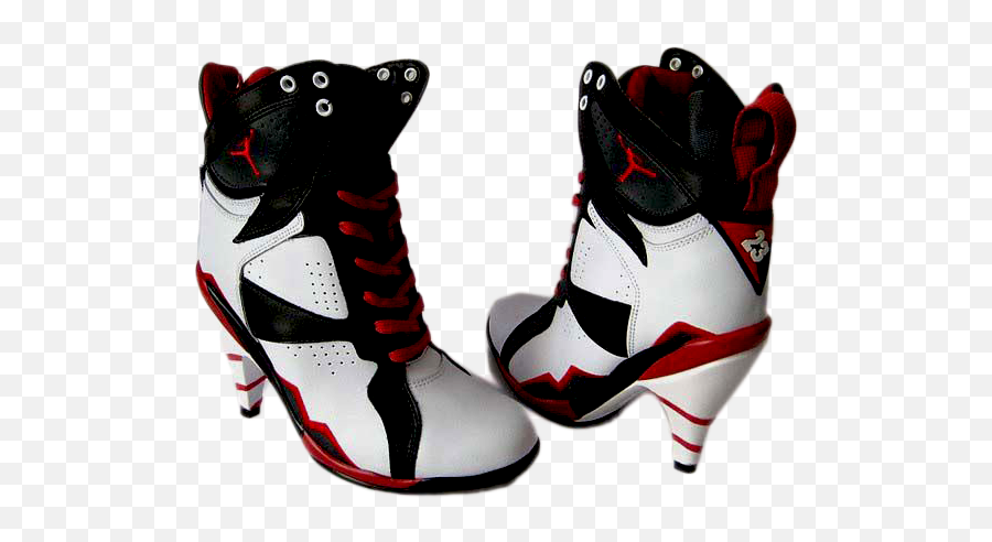 Air - Jordan7highheelsblackwhitered Psd Official Psds Jordan Heels Black White Red Emoji,Red High Heel Emoji