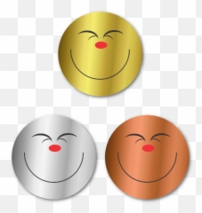 Mini Metallic Foil Smile Stickers - Happy Emoji,Mini Emoticon Stamps