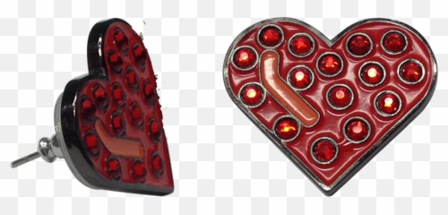 Readygolf Pendientes Con Rotulador De Bolas De Corazón Con Cristales - Girly Emoji,Gorras Planas De Emojis