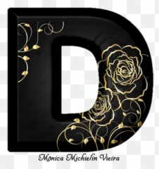 Alphabet Decorative Letters Golden Rose - Gold Flowers With Shadow On Black Background Emoji,Atheist Symbol Emoji