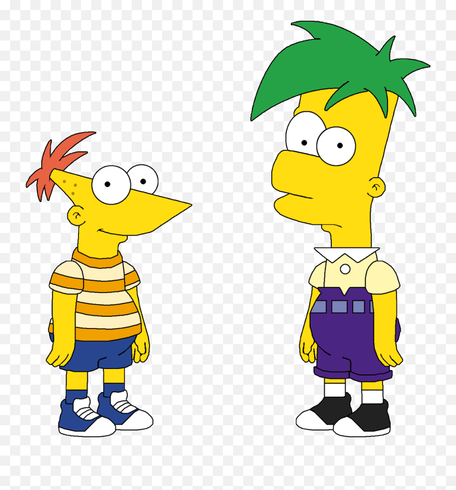 Anthony70099 On Twitter Png Images With Phineas Flynn And - Phineas And Ferb The Simpsons Emoji,Two Emotions As An Artist Bart Simpson