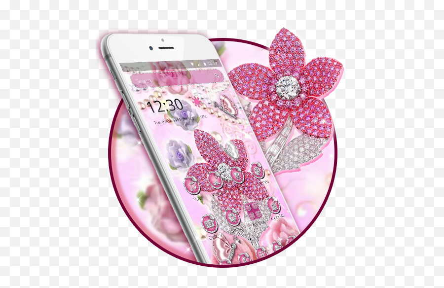 Luxurious Diamond Flower Theme - Iphone Emoji,Lily Flower Emoji