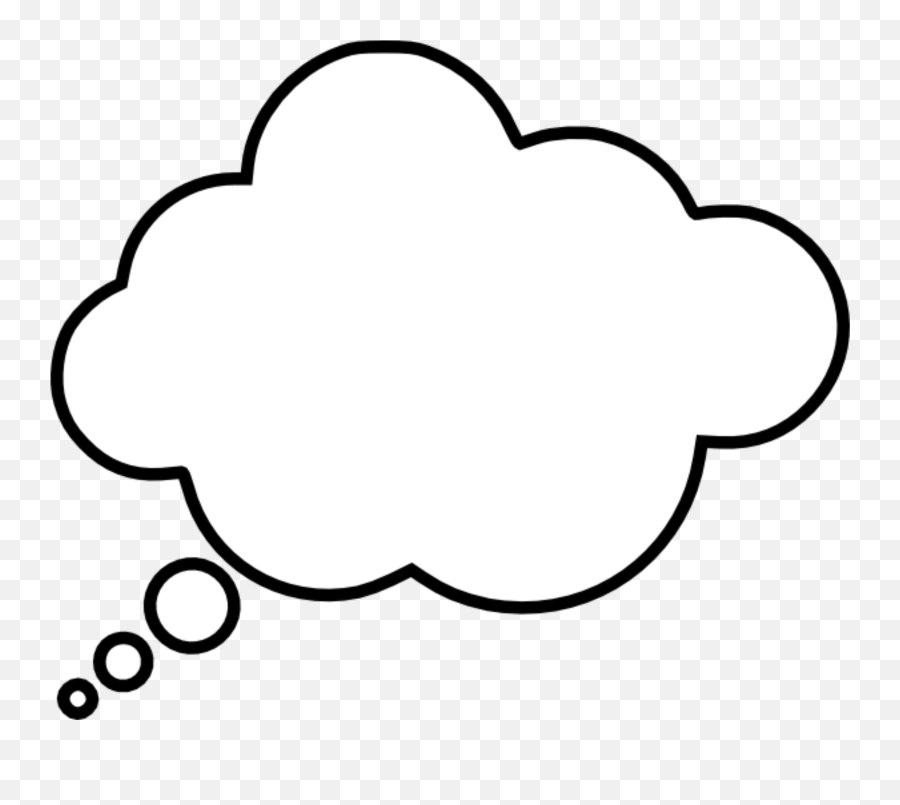 Clipart Cloud Thought Bubble Clipart - Cartoon Cloud Black Background Emoji,Thought Bubble Emoji