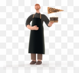 Cafe 3d Illustrations Designs Images Vectors Hd Graphics Emoji,Japanese Emoticon Waiter Serving