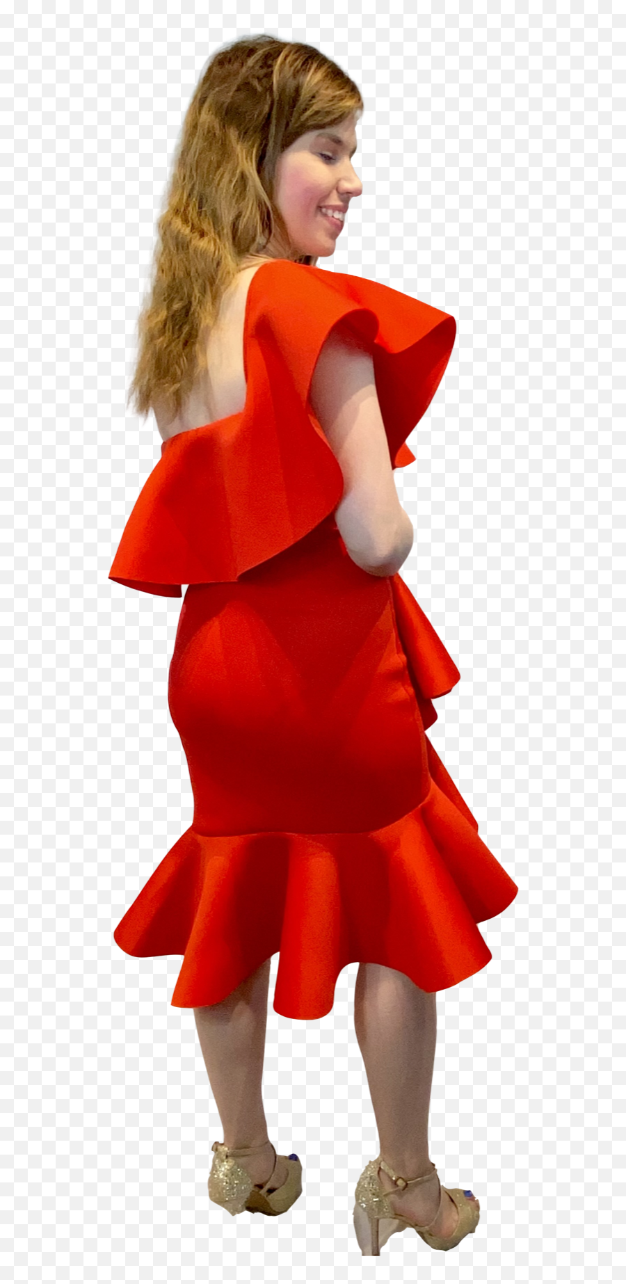 Womenu0027s Appealing Ruffled Cocktail Dress - Red Emoji,Dancing Woman Emoji