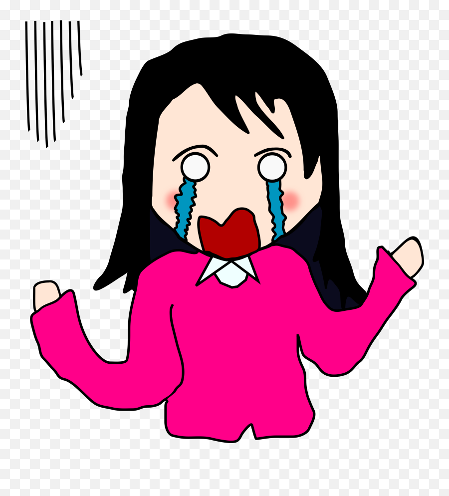 Asian Clipart Sad - Sad Cartoon Png Transparent Emoji,Asian Girl Emoji