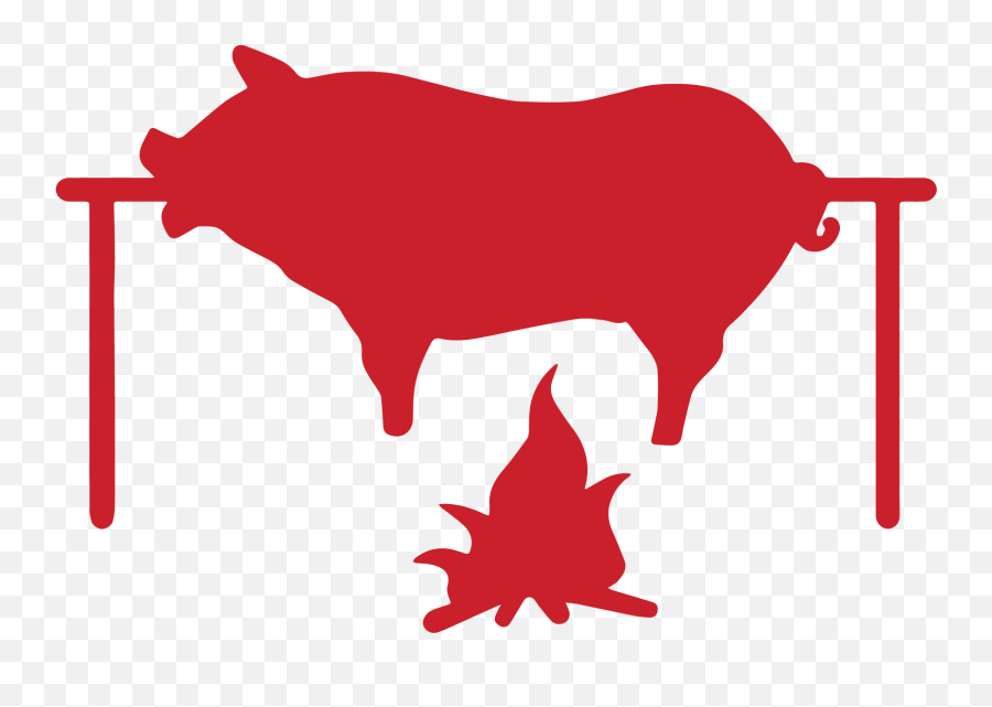 Meat On A Spit Clipart - Full Size Clipart 941916 Pig Roast Logo Png Emoji,Spit Take Emoji