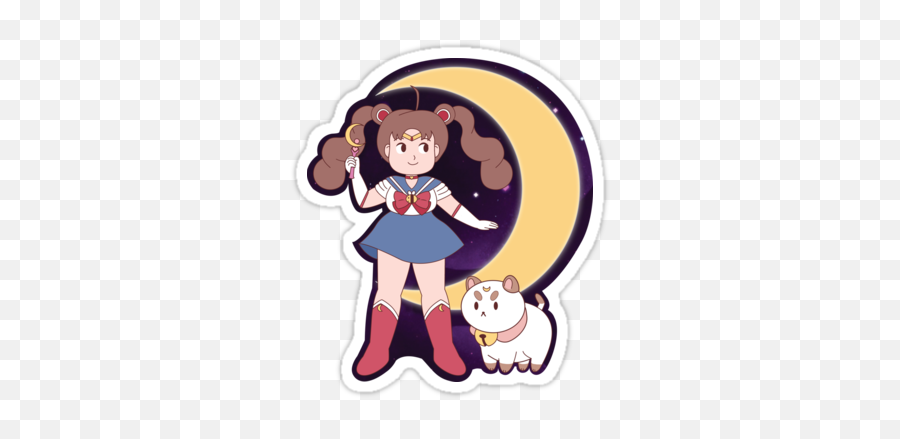 Sailor Bee And Puppycatu0027 Sticker By Mel Nun Bee And - Bee And Puppycat Sailor Moon Emoji,Super Sailor Moon S Various Emotion Tutorial