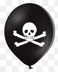 Latex Preprinted Skull And Crossbones Balloons 10 - Creepy Emoji,Skull And Crossbones Emoji