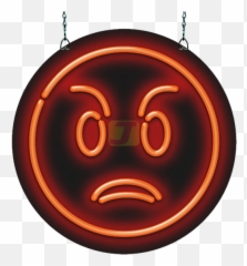 Mad Face Emoji Neon Sign - Happy,Transparent Mad Emojis