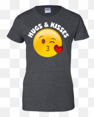 Shirt Hugs And Kisses Heart Kiss - Happy Emoji,Wink Kiss Emoticons