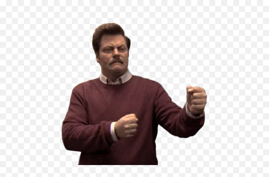 Ron Swanson Whatsapp Stickers - Standing Emoji,Rob Swanson Emojis